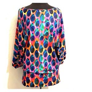 Vintage Trina Turk Dolman Sleeve Blouse